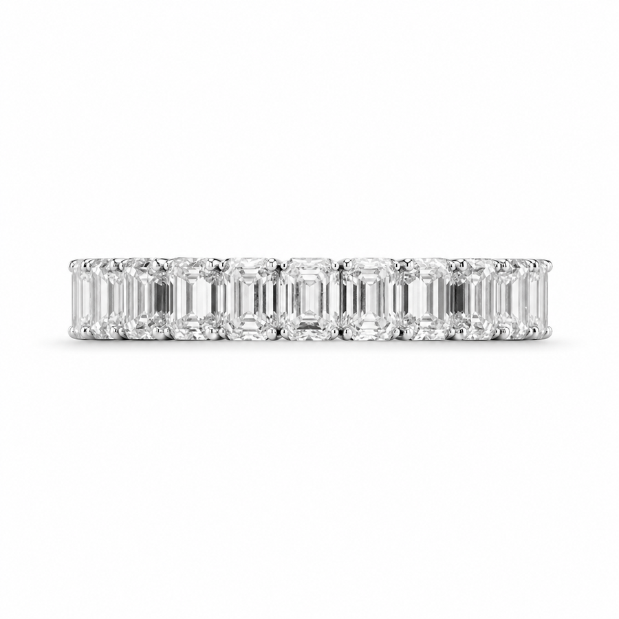 1.61 CT Lab-Grown Diamond Half Eternity Band in 14K White Gold (D–F / VS1–VS2)