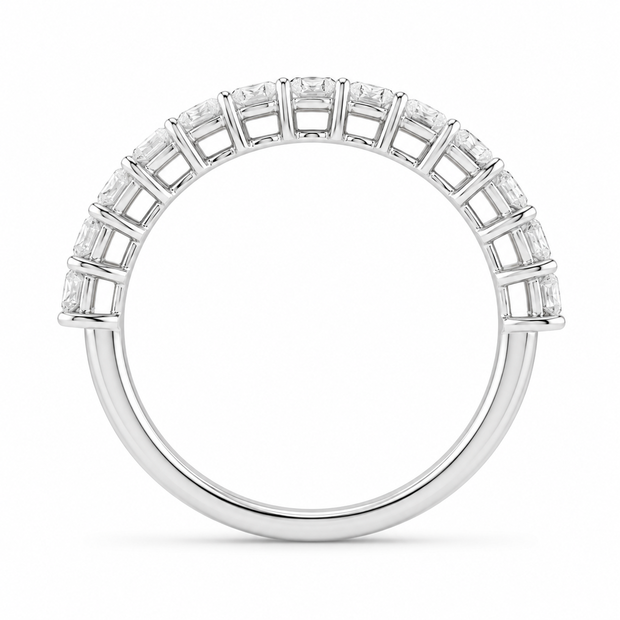 1.61 CT Lab-Grown Diamond Half Eternity Band in 14K White Gold (D–F / VS1–VS2)