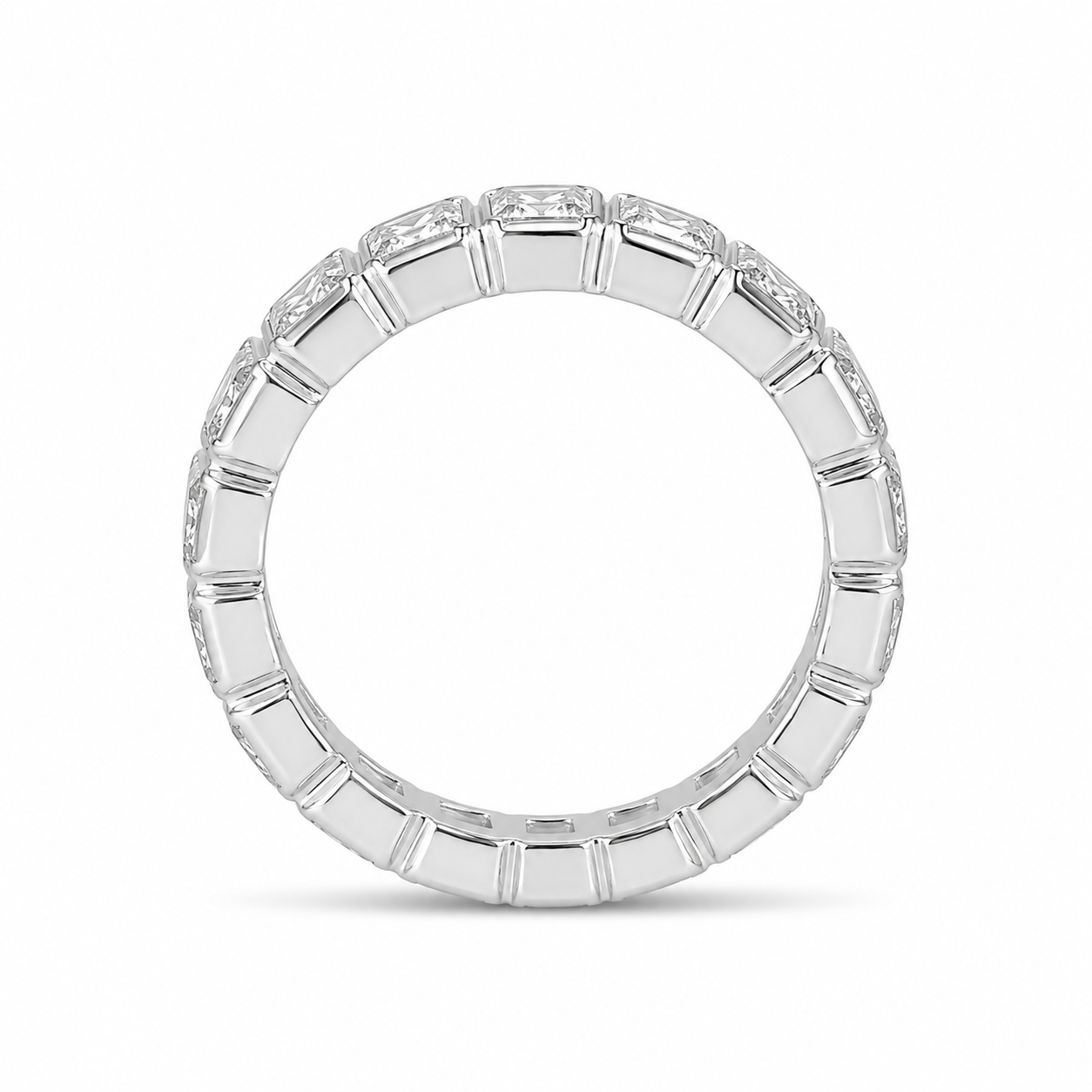 2.16 CT Lab-Grown Diamond Eternity Ring in 14K White Gold (D–F / VS1–VS2)