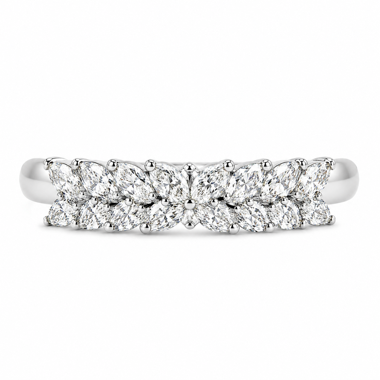 1.00 CT Lab-Grown Diamond Half Eternity Ring in 14K Yellow Gold (Dâ€“F / VS1â€“VS2) from Diamond Studio