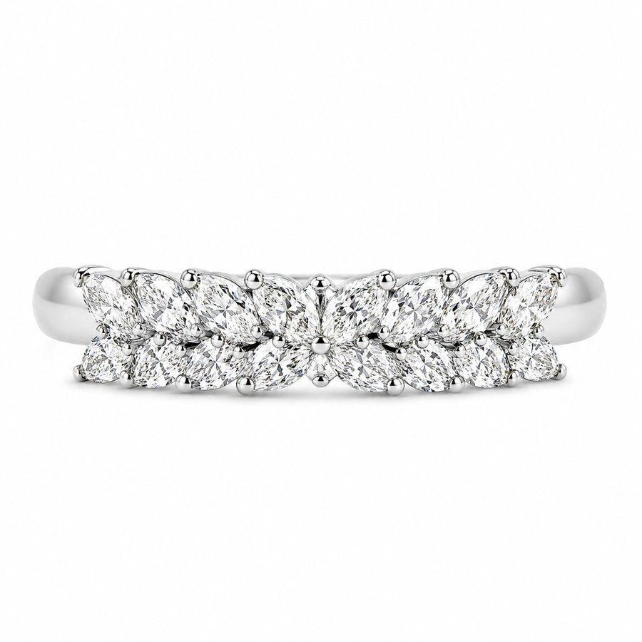 1.00 CT Lab-Grown Diamond Half Eternity Ring in 14K Yellow Gold (D–F / VS1–VS2)