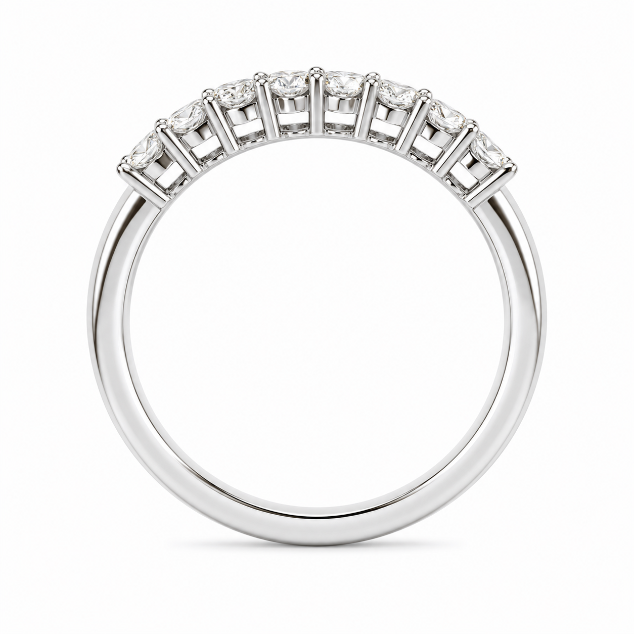 1.00 CT Lab-Grown Diamond Half Eternity Ring in 14K Yellow Gold (D–F / VS1–VS2)