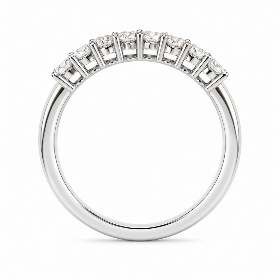 1.00 CT Lab-Grown Diamond Half Eternity Ring in 14K Yellow Gold (D–F / VS1–VS2)