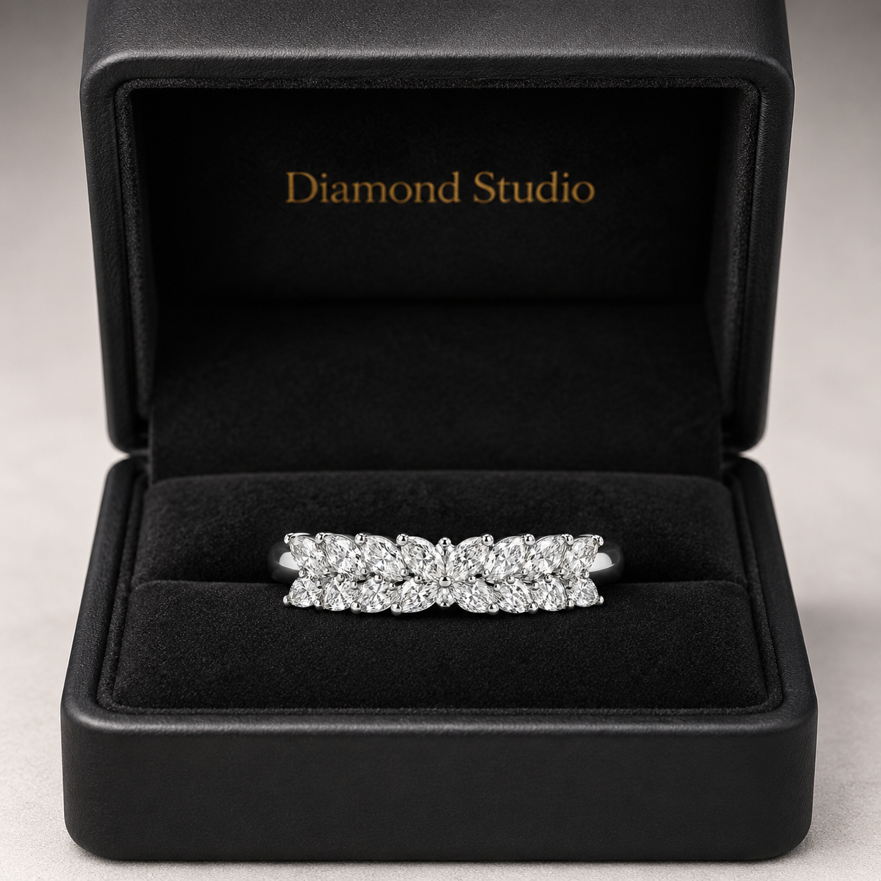1.00 CT Lab-Grown Diamond Half Eternity Ring in 14K Yellow Gold (D–F / VS1–VS2)