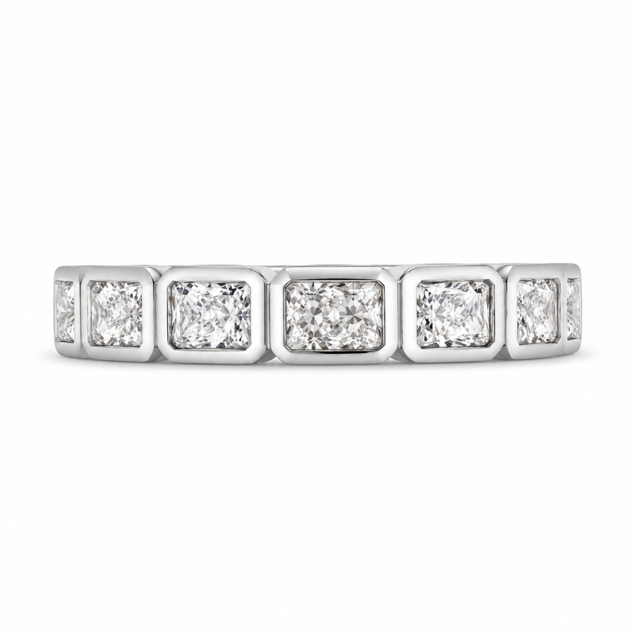 1.84 CT Lab-Grown Diamond Half Eternity Ring in 14K White Gold (D–F / VS1–VS2)