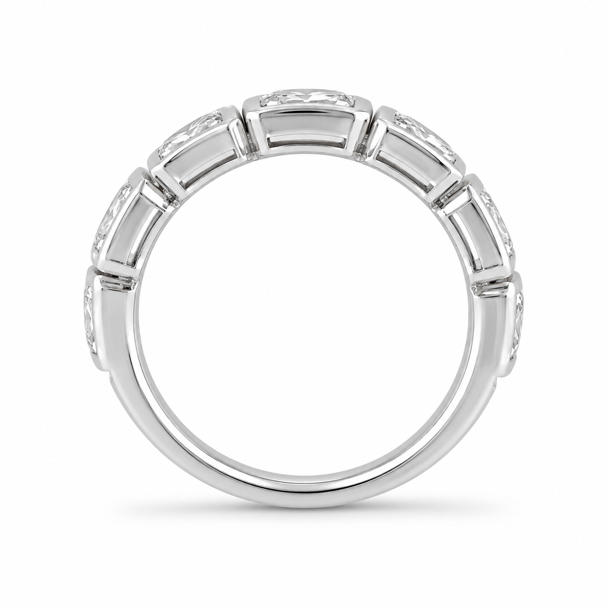 1.84 CT Lab-Grown Diamond Half Eternity Ring in 14K White Gold (D–F / VS1–VS2)