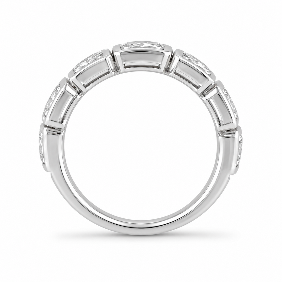 1.84 CT Lab-Grown Diamond Half Eternity Ring in 14K White Gold (D–F / VS1–VS2)