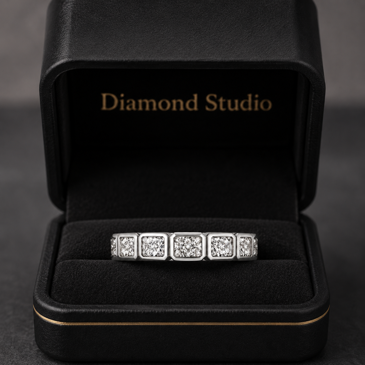 1.84 CT Lab-Grown Diamond Half Eternity Ring in 14K White Gold (D–F / VS1–VS2)