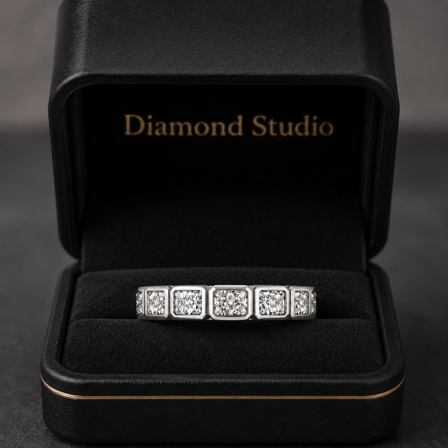 1.84 CT Lab-Grown Diamond Half Eternity Ring in 14K White Gold (D–F / VS1–VS2)