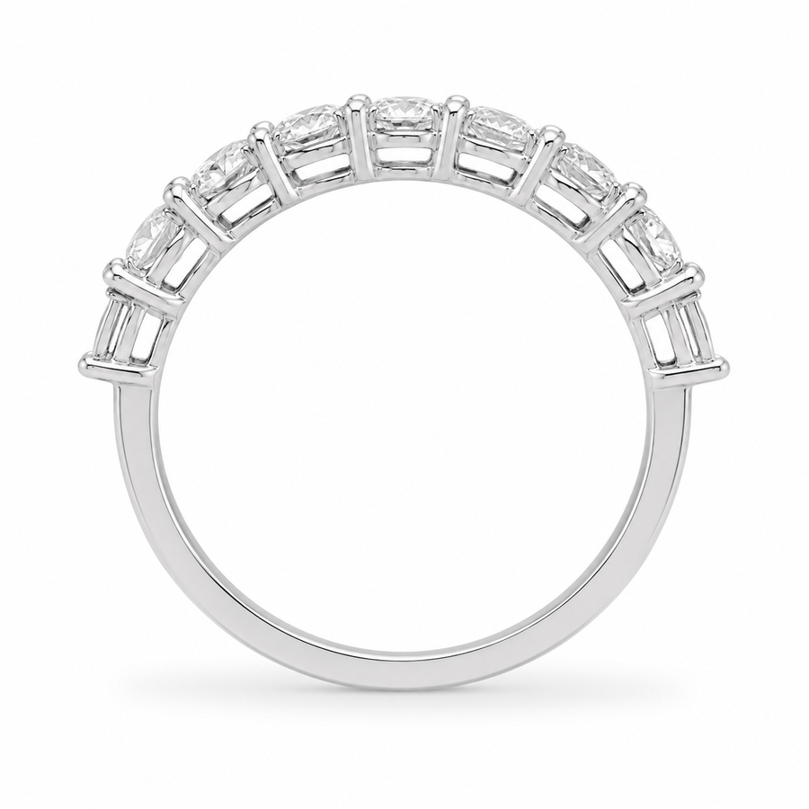 1.00 CT Lab-Grown Diamond Half Eternity Band in 14K White Gold (D–F / VS1–VS2)