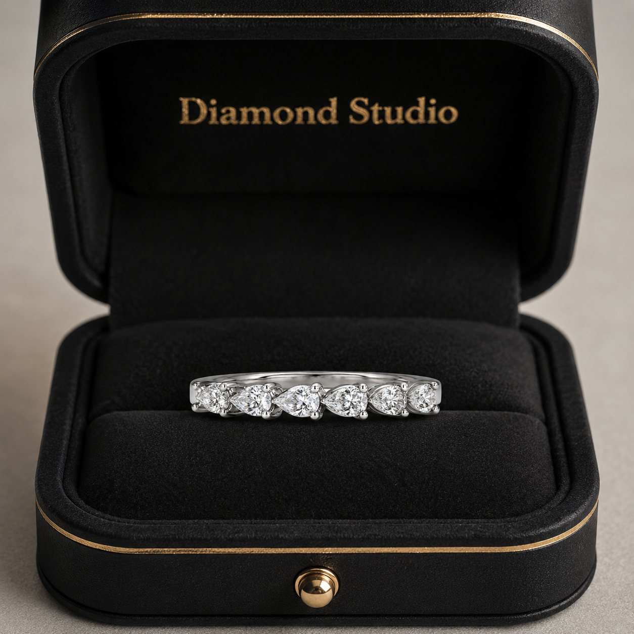 1.00 CT Lab-Grown Diamond Half Eternity Band in 14K White Gold (D–F / VS1–VS2)