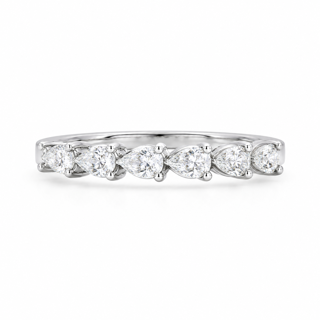 1.00 CT Lab-Grown Diamond Half Eternity Band in 14K White Gold (Dâ€“F / VS1â€“VS2) from Diamond Studio