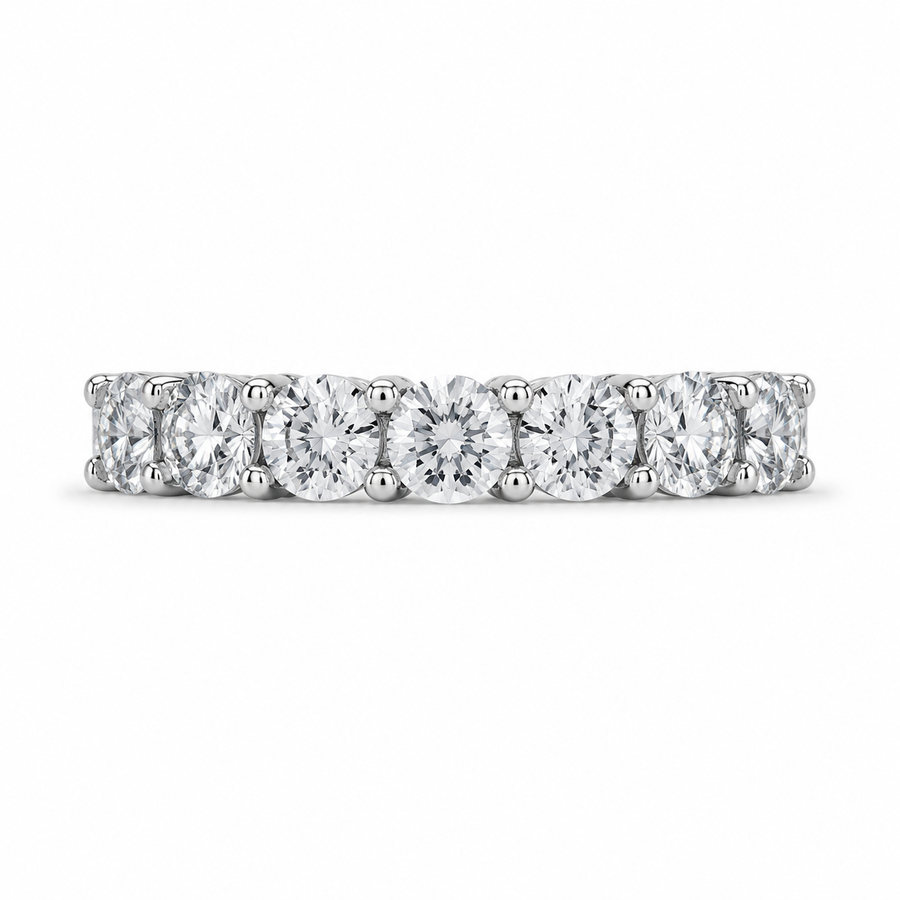 2.62 CT Lab-Grown Diamond Half Eternity Ring in 14K White Gold (D–F / VS1–VS2)