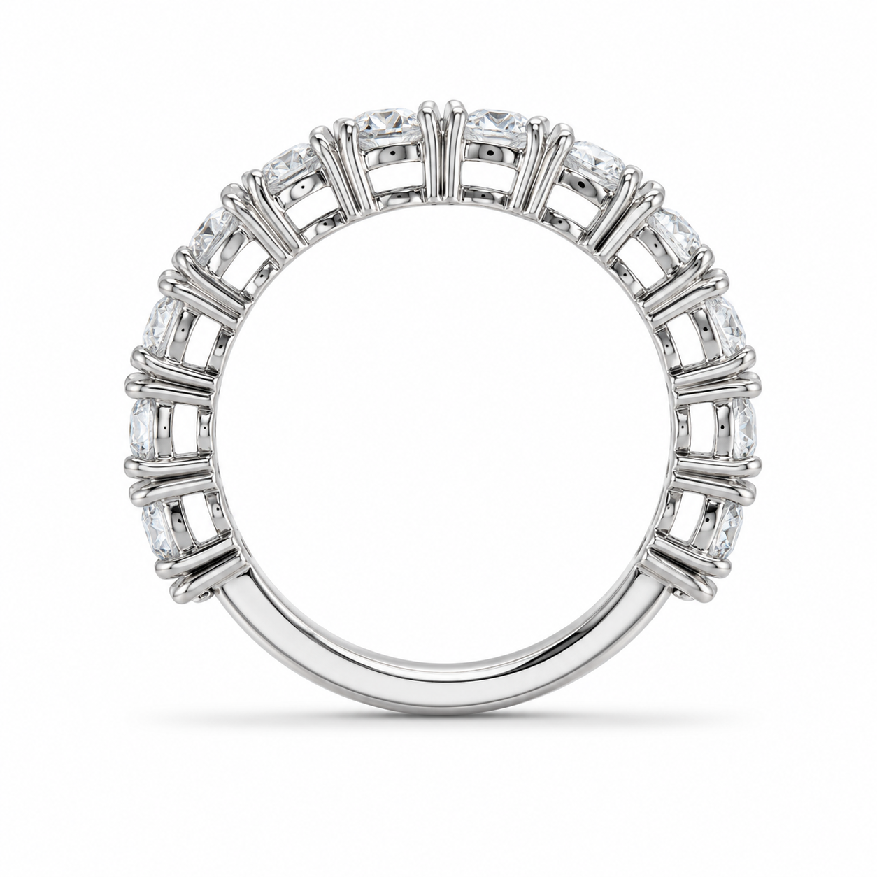 2.62 CT Lab-Grown Diamond Half Eternity Ring in 14K White Gold (D–F / VS1–VS2)