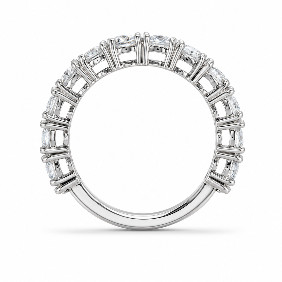2.62 CT Lab-Grown Diamond Half Eternity Ring in 14K White Gold (D–F / VS1–VS2)