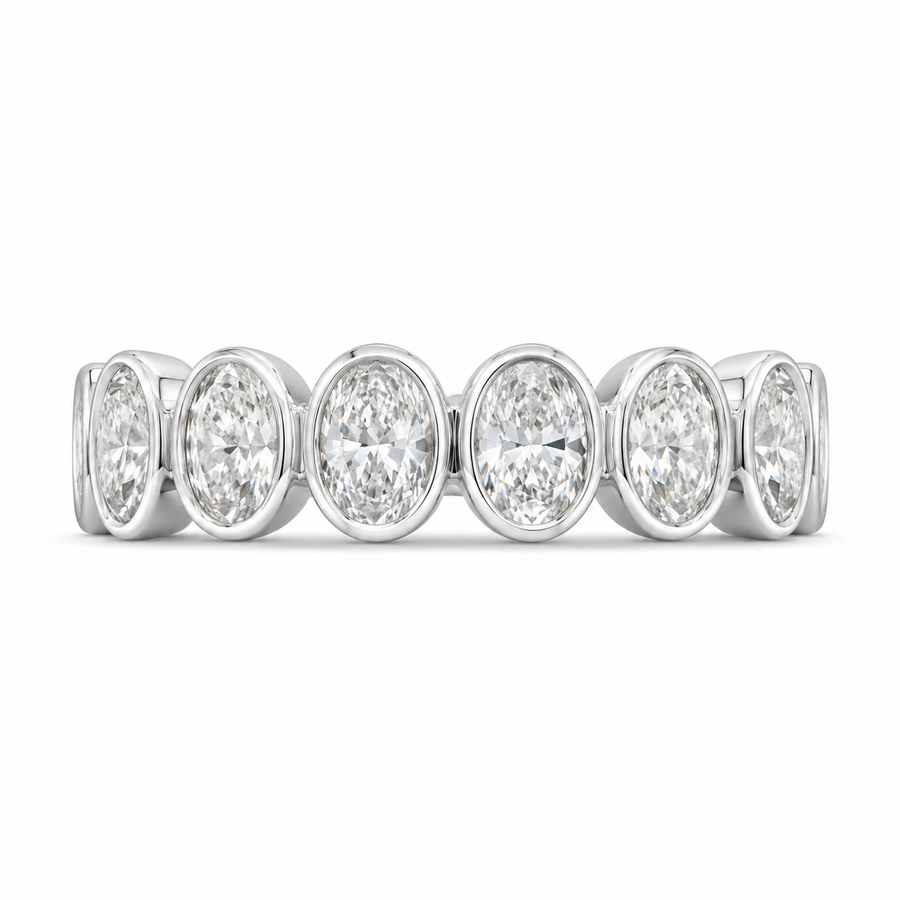 4.12 CT Lab-Grown Diamond Eternity Ring in 14K White Gold (D–F / VS1–VS2)