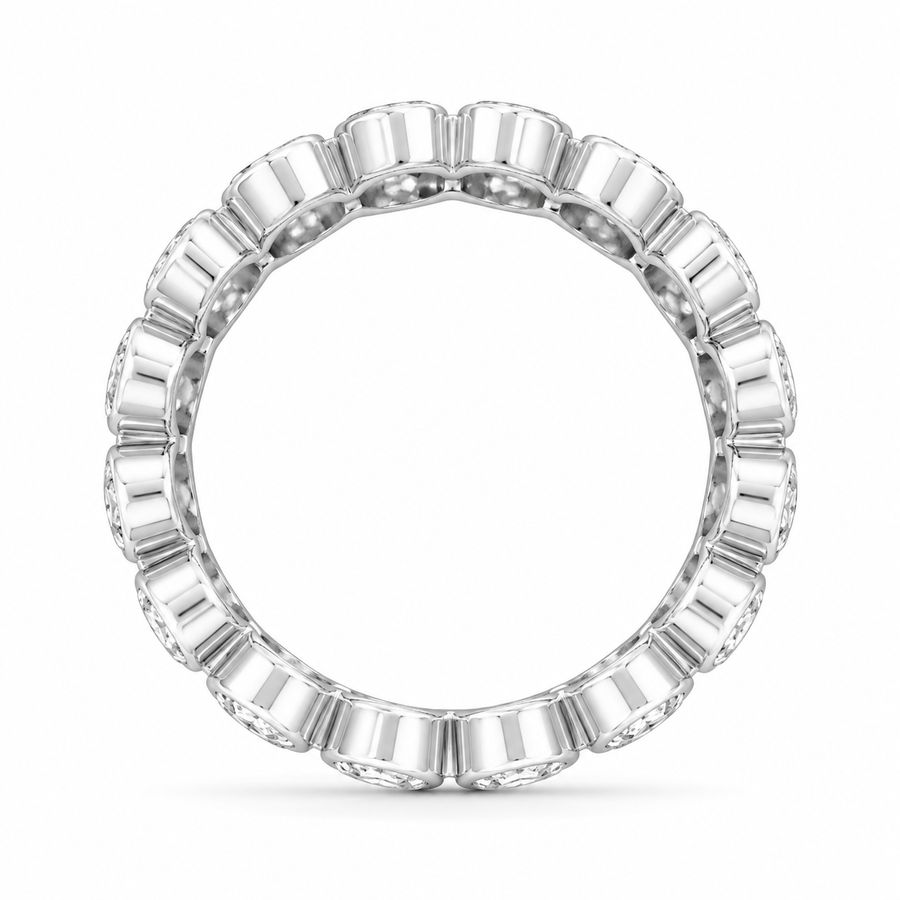 4.12 CT Lab-Grown Diamond Eternity Ring in 14K White Gold (D–F / VS1–VS2)