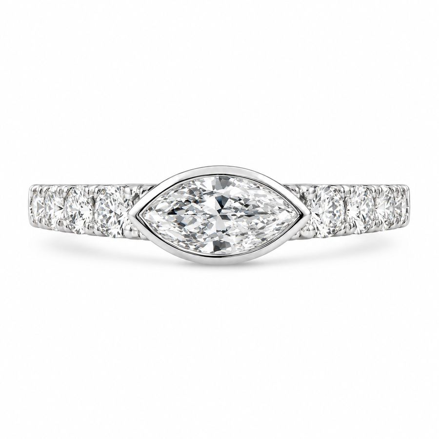 1.00 CT Lab-Grown Diamond Stackable Fashion Ring in 14K White Gold (D–F / VS1–VS2)
