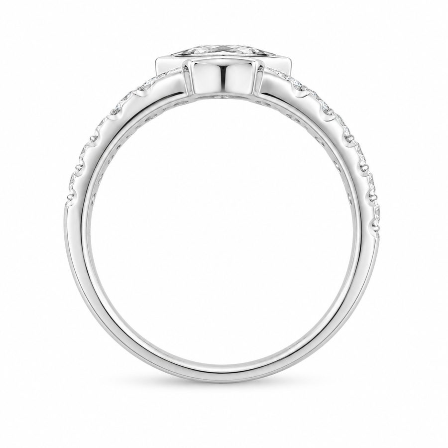 1.00 CT Lab-Grown Diamond Stackable Fashion Ring in 14K White Gold (D–F / VS1–VS2)
