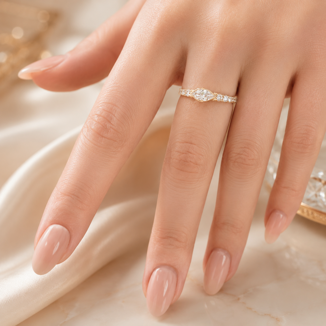 1.00 CT Lab-Grown Diamond Stackable Fashion Ring in 14K White Gold (D–F / VS1–VS2)
