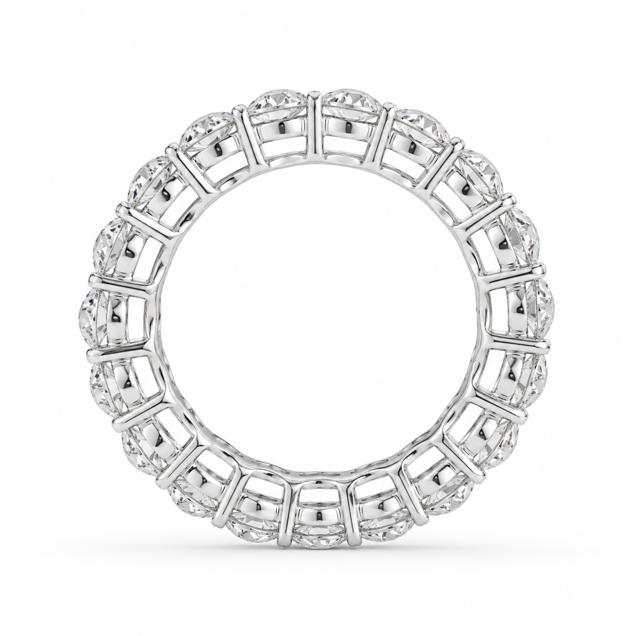 3.41 CT Lab-Grown Diamond Eternity Ring in 14K White Gold (D–F / VS1–VS2)