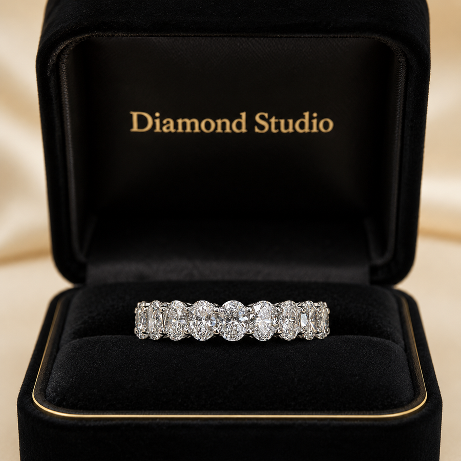 3.41 CT Lab-Grown Diamond Eternity Ring in 14K White Gold (D–F / VS1–VS2)