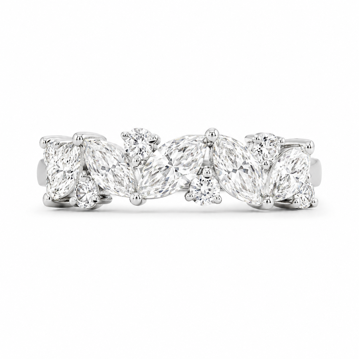 1.41 CT Lab-Grown Diamond Half Eternity Band in 14K White Gold (Dâ€“F / VS1â€“VS2) from Diamond Studio