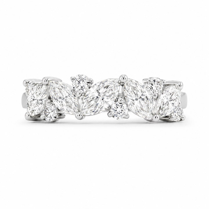 1.41 CT Lab-Grown Diamond Half Eternity Band in 14K White Gold (Dâ€“F / VS1â€“VS2) from Diamond Studio