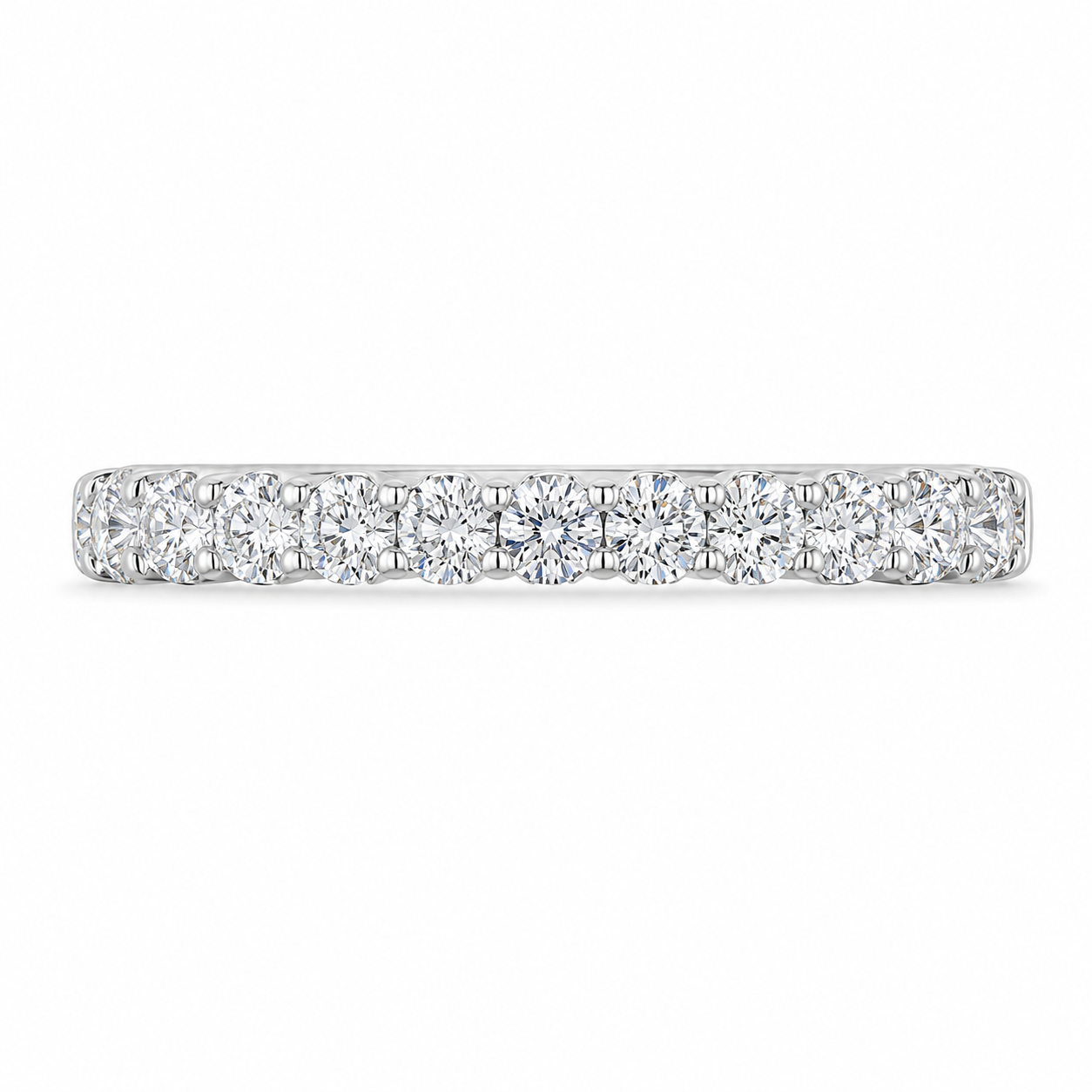 1.00 CT Lab-Grown Diamond Half Eternity Ring in 14K White Gold (Dâ€“F / VS1â€“VS2) from Diamond Studio