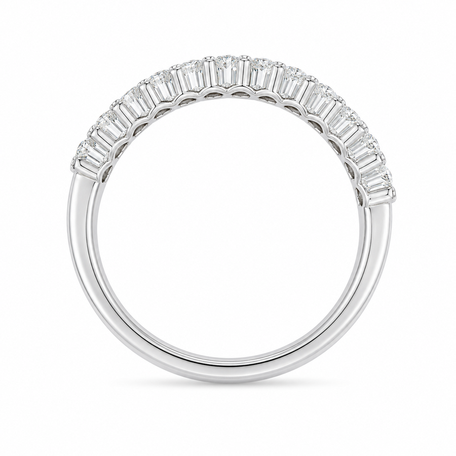 1.00 CT Lab-Grown Diamond Half Eternity Ring in 14K White Gold (D–F / VS1–VS2)
