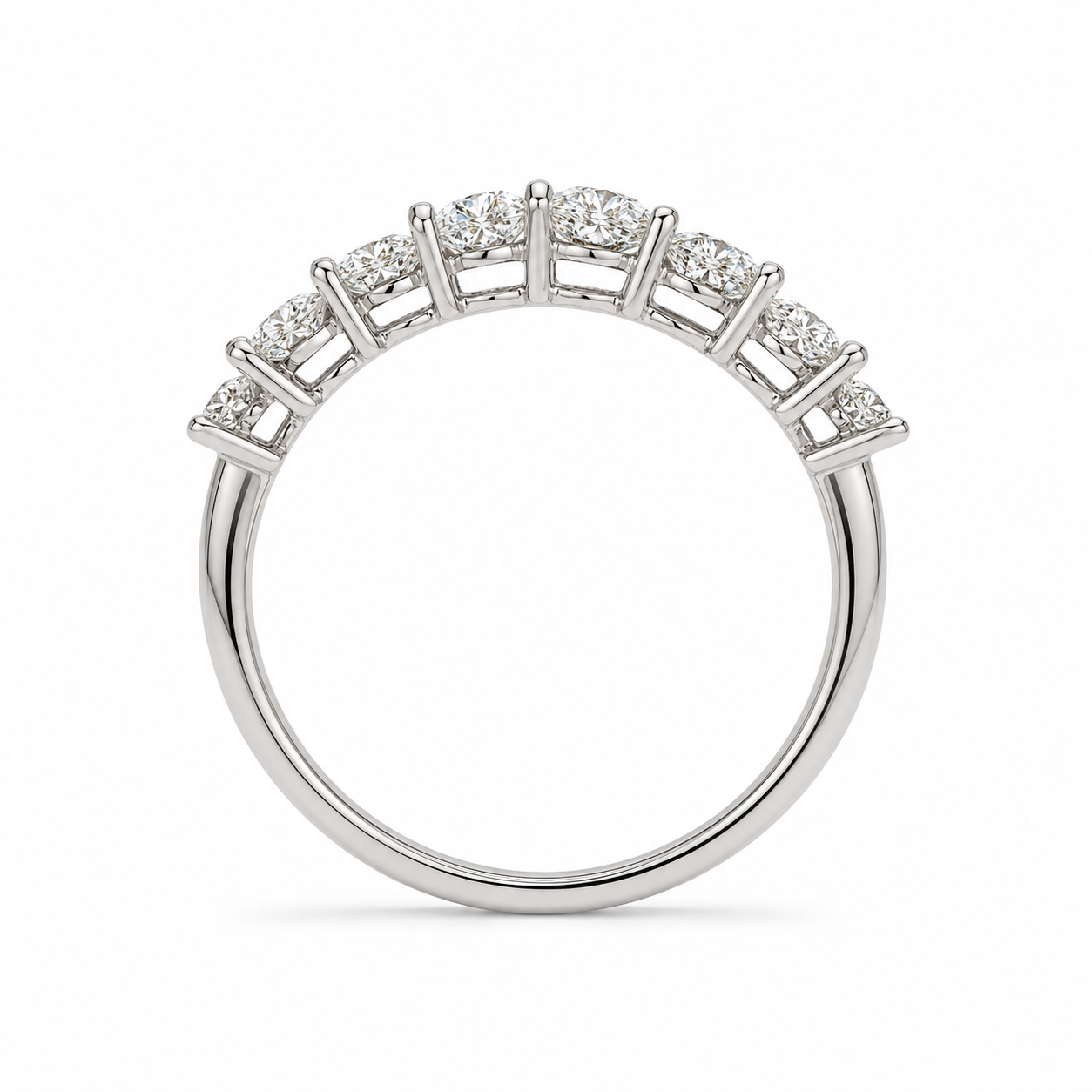 1.40 CT Lab-Grown Diamond Band Fashion Ring in 14K White Gold (D–F / VS1–VS2)