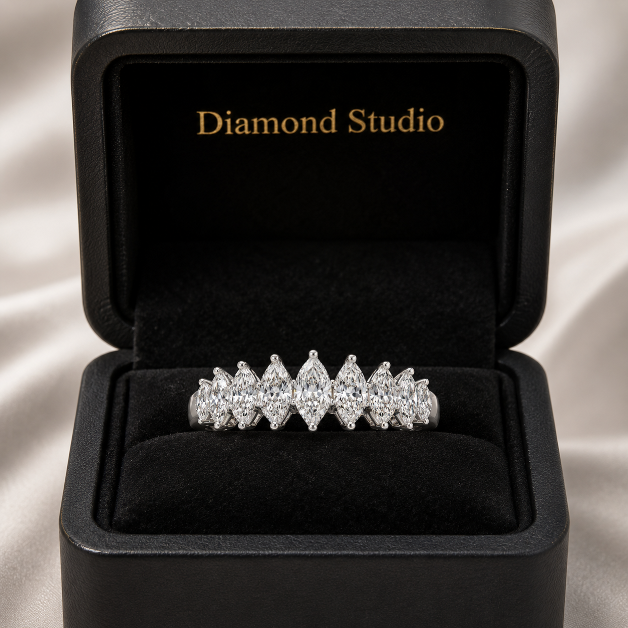 1.40 CT Lab-Grown Diamond Band Fashion Ring in 14K White Gold (D–F / VS1–VS2)