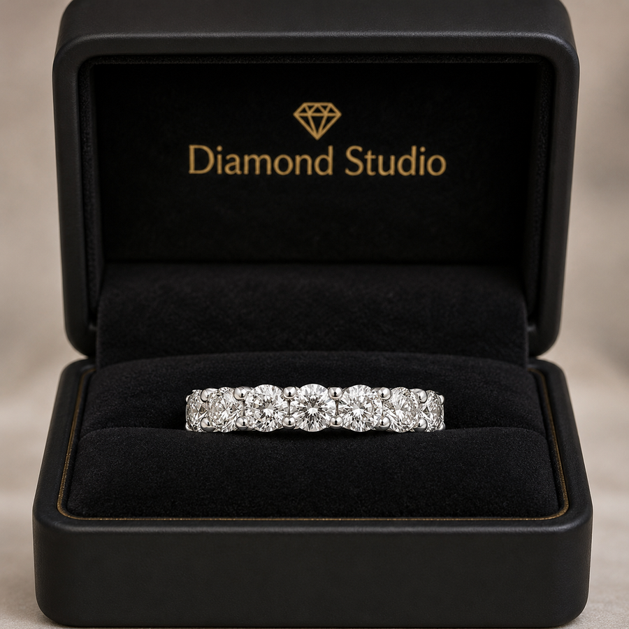 3.54 CT Lab-Grown Diamond Eternity Band in 14K White Gold (D–F / VS1–VS2)