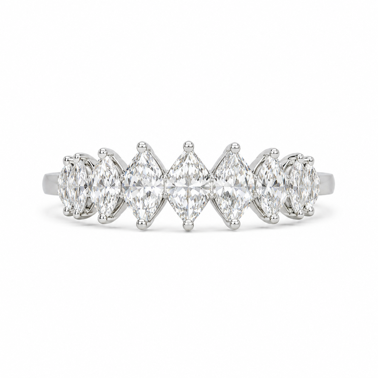 1.40 CT Lab-Grown Diamond Band Fashion Ring in 14K White Gold (Dâ€“F / VS1â€“VS2) from Diamond Studio