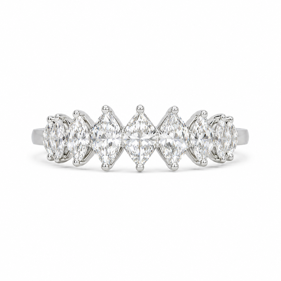 1.40 CT Lab-Grown Diamond Band Fashion Ring in 14K White Gold (D–F / VS1–VS2)
