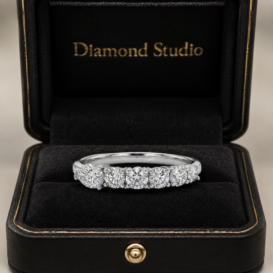 1.05 CT Lab-Grown Diamond Band Fashion Ring in 14K White Gold (D–F / VS1–VS2)