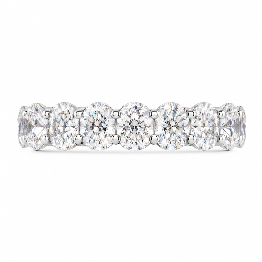 6.31 CT Lab-Grown Diamond Eternity Ring in 14K White Gold (D–F / VS1–VS2)