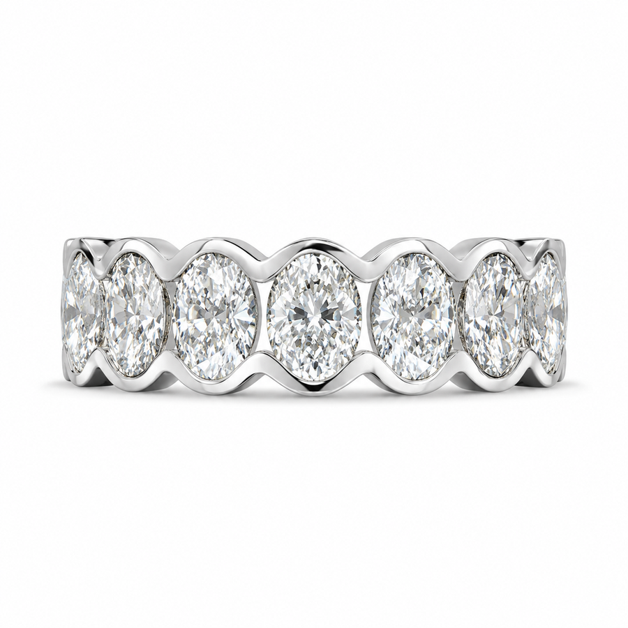 3.78 CT Lab-Grown Diamond Eternity Ring in 14K White Gold (D–F / VS1–VS2)
