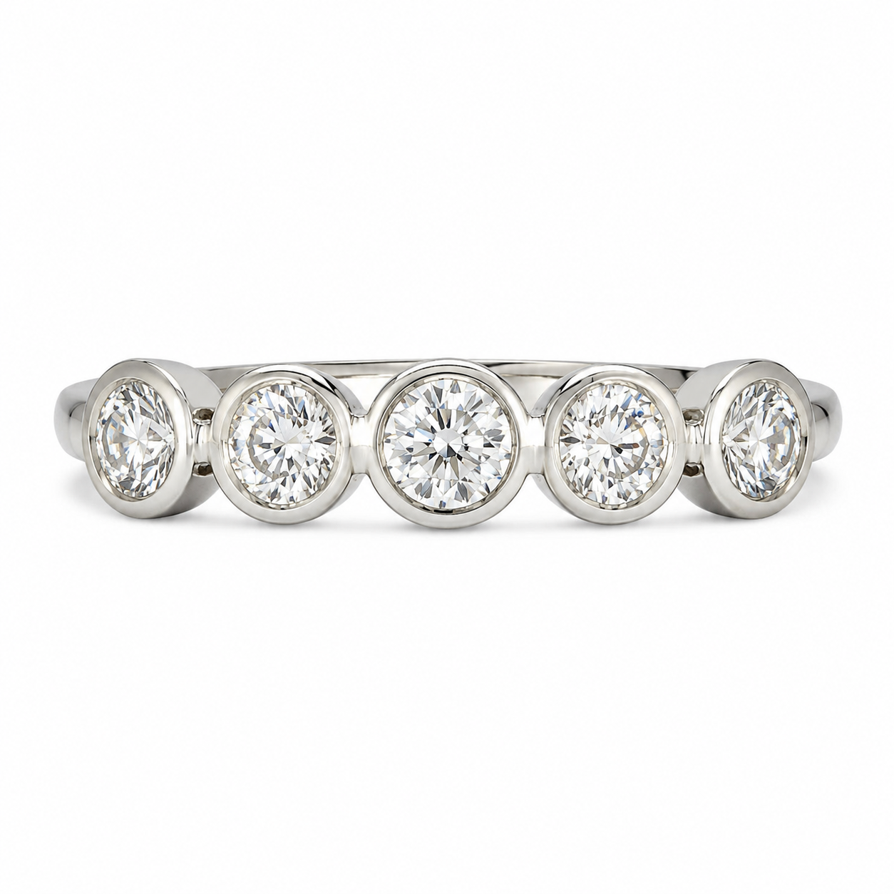 1.28 CT Lab-Grown Diamond Half Eternity Band in 14K White Gold (Dâ€“F / VS1â€“VS2) from Diamond Studio