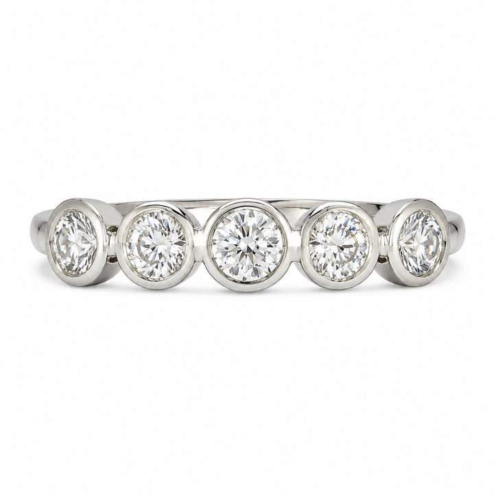 1.28 CT Lab-Grown Diamond Half Eternity Band in 14K White Gold (Dâ€“F / VS1â€“VS2) from Diamond Studio