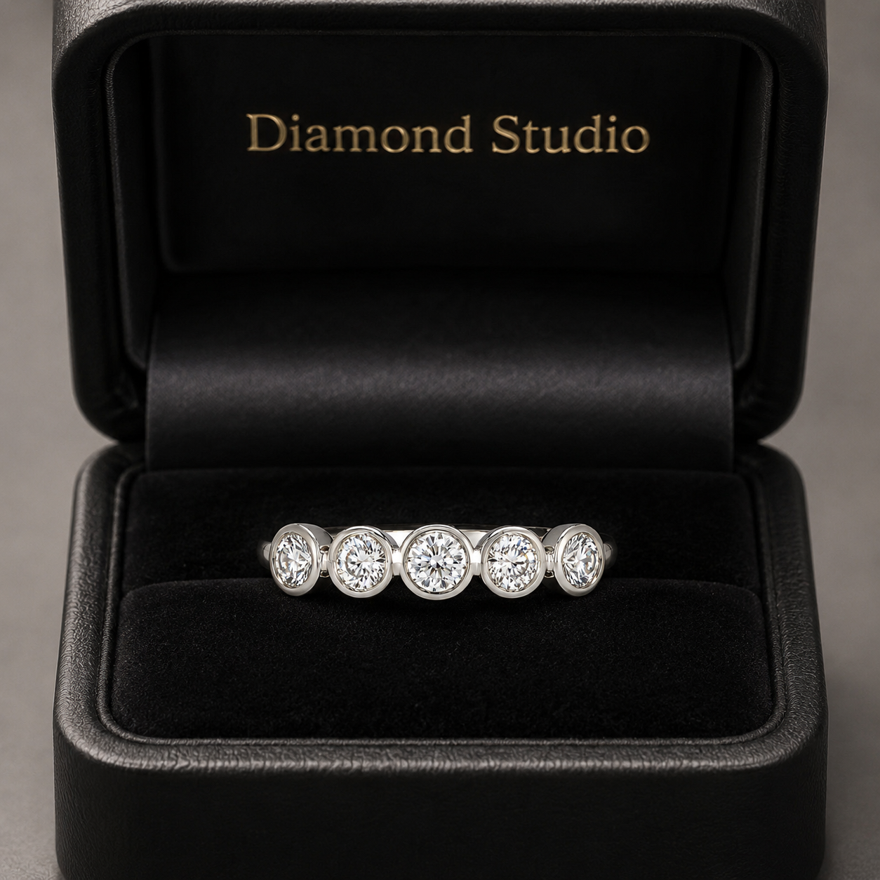 1.28 CT Lab-Grown Diamond Half Eternity Band in 14K White Gold (D–F / VS1–VS2)