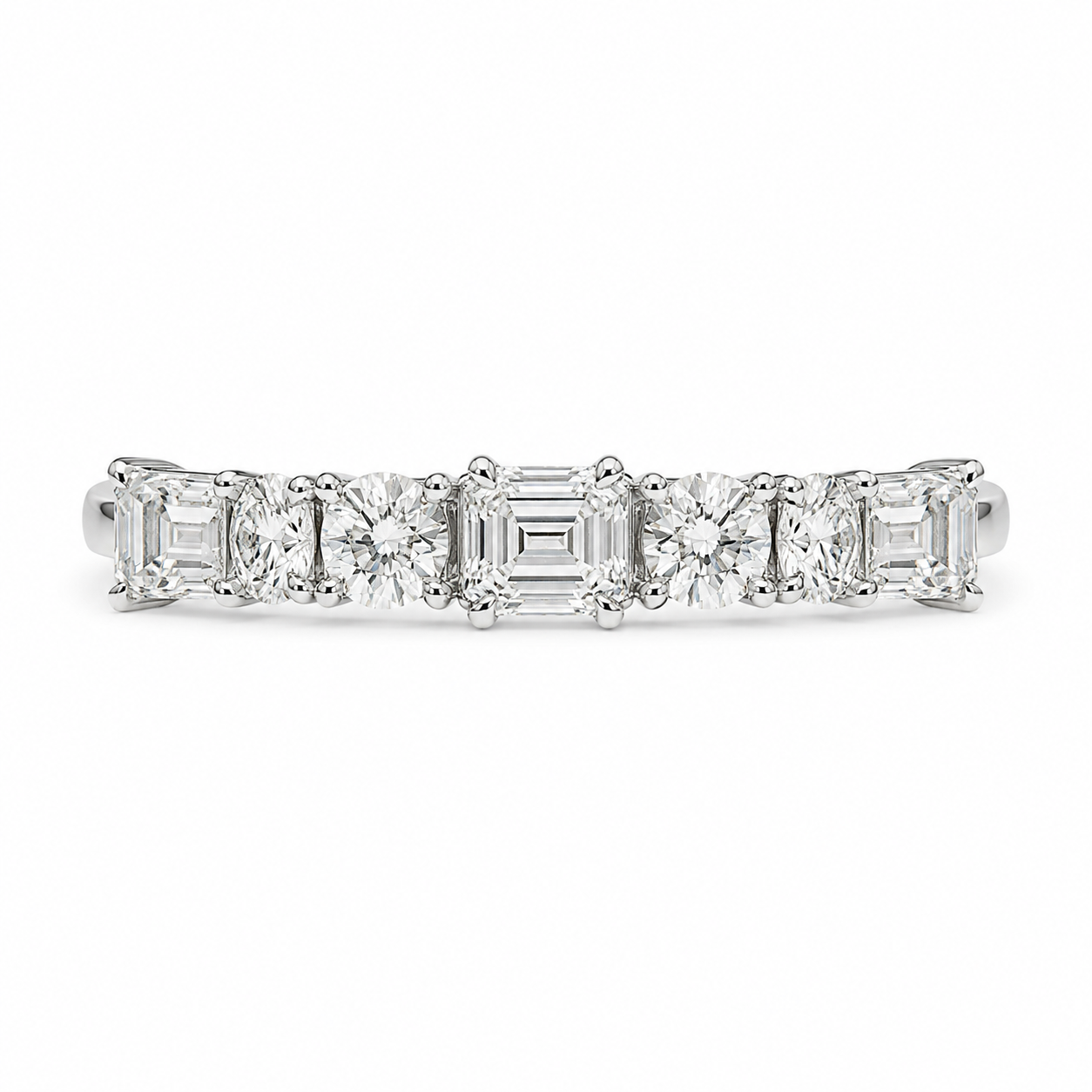 2.06 CT Lab-Grown Diamond Half Eternity Band in 14K White Gold (Dâ€“F / VS1â€“VS2) from Diamond Studio