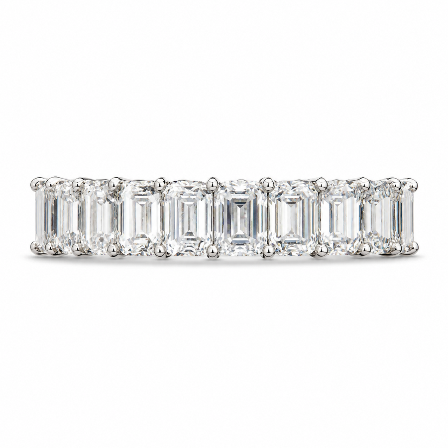 8.25 CT Lab-Grown Diamond Eternity Ring in 14K White Gold (D–F / VS1–VS2)