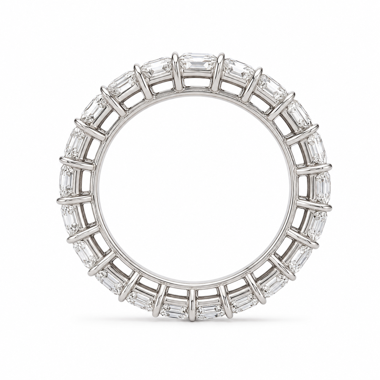 4.86 CT Lab-Grown Diamond Eternity Ring in 14K White Gold (D–F / VS1–VS2)