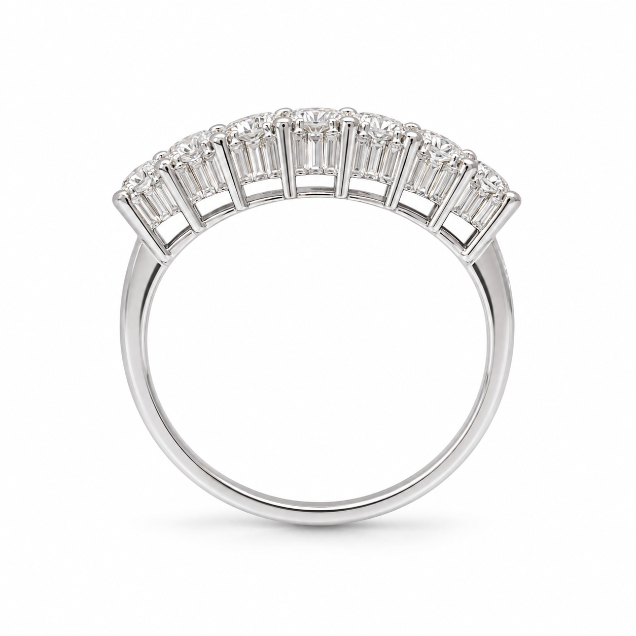 1.96 CT Lab-Grown Diamond Band Ring in 14K White Gold (D–F / VS1–VS2)