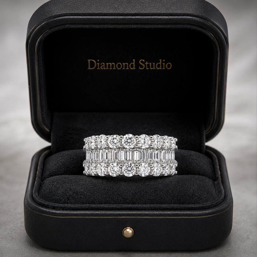 1.96 CT Lab-Grown Diamond Band Ring in 14K White Gold (D–F / VS1–VS2)