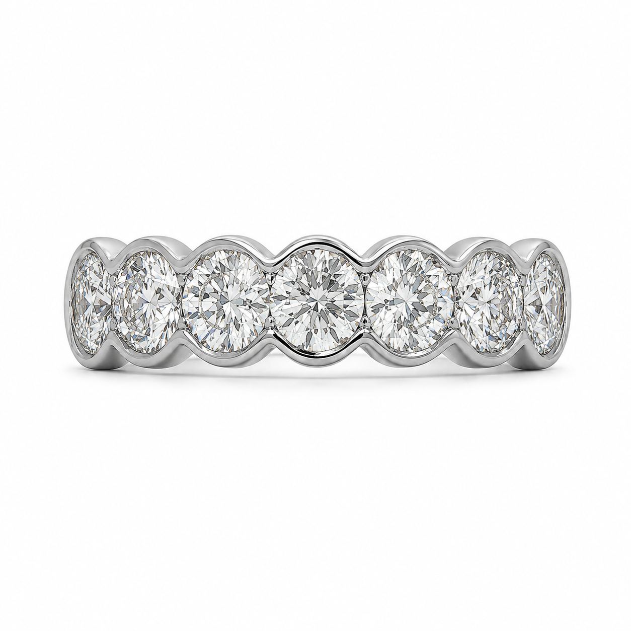 2.10 CT Lab-Grown Diamond Band Fashion Ring in 14K White Gold (Dâ€“F / VS1â€“VS2) from Diamond Studio
