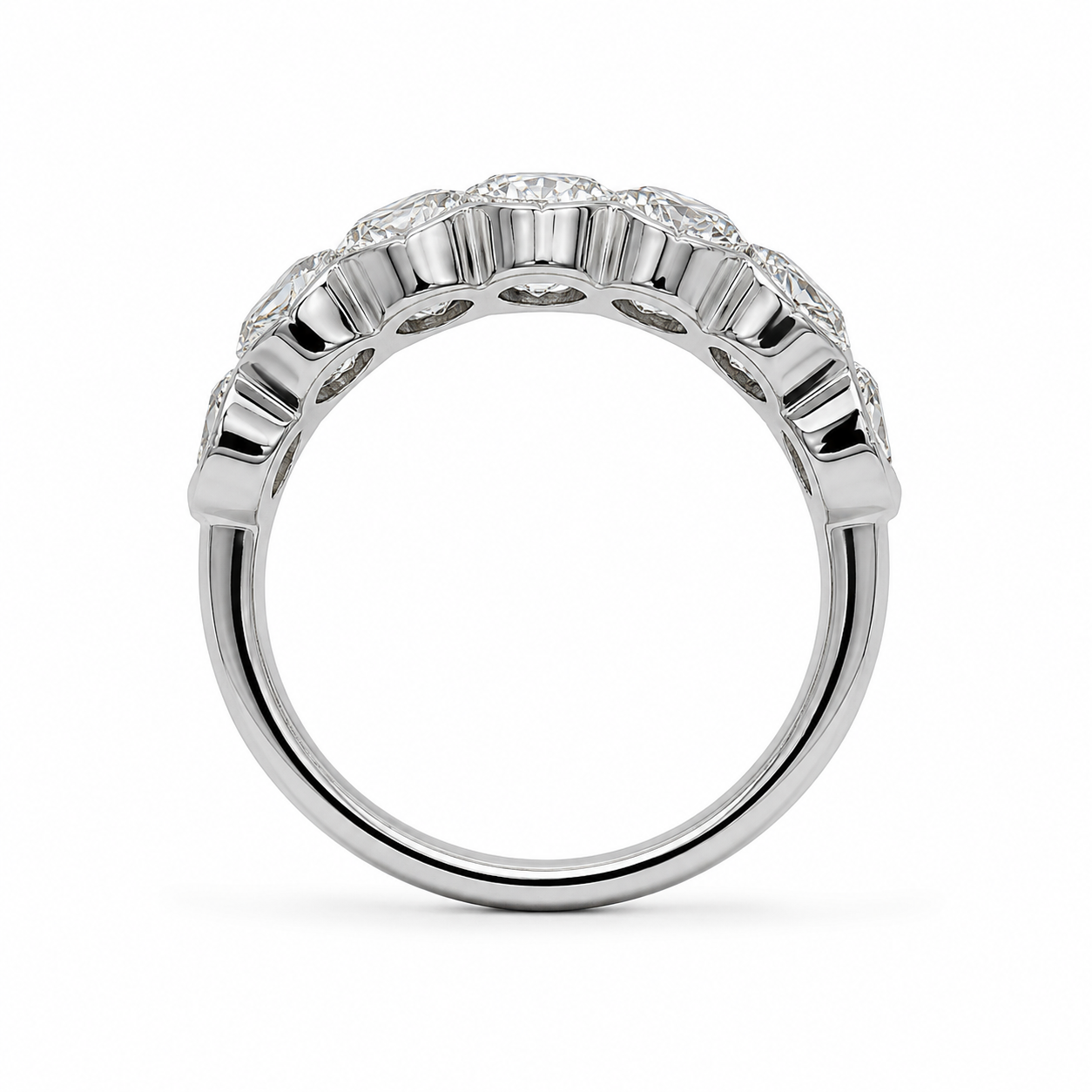 2.10 CT Lab-Grown Diamond Band Fashion Ring in 14K White Gold (D–F / VS1–VS2)