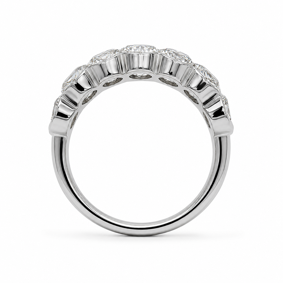 2.10 CT Lab-Grown Diamond Band Fashion Ring in 14K White Gold (D–F / VS1–VS2)