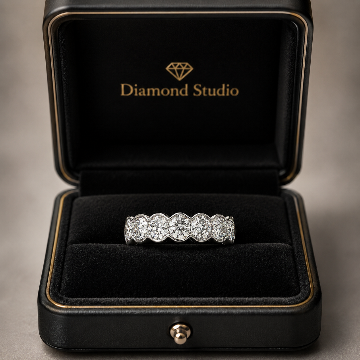 2.10 CT Lab-Grown Diamond Band Fashion Ring in 14K White Gold (D–F / VS1–VS2)